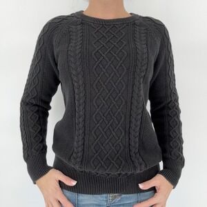 Gap Cable Knit Fisherman Sweater Womens M Chunky Preppy Academia Indie Grunge